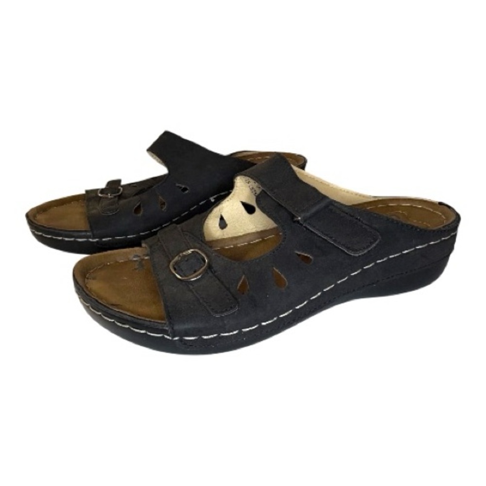 Women's Soft Comfort Bandwagon Black Sandals